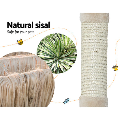 i.Pet 69cm Cat Tree with Scratching Post, Hammock & Condo – Beige