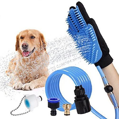 Dog Washing Glove with Hose & Tap Adapters