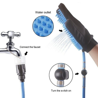 Dog Washing Glove with Hose & Tap Adapters