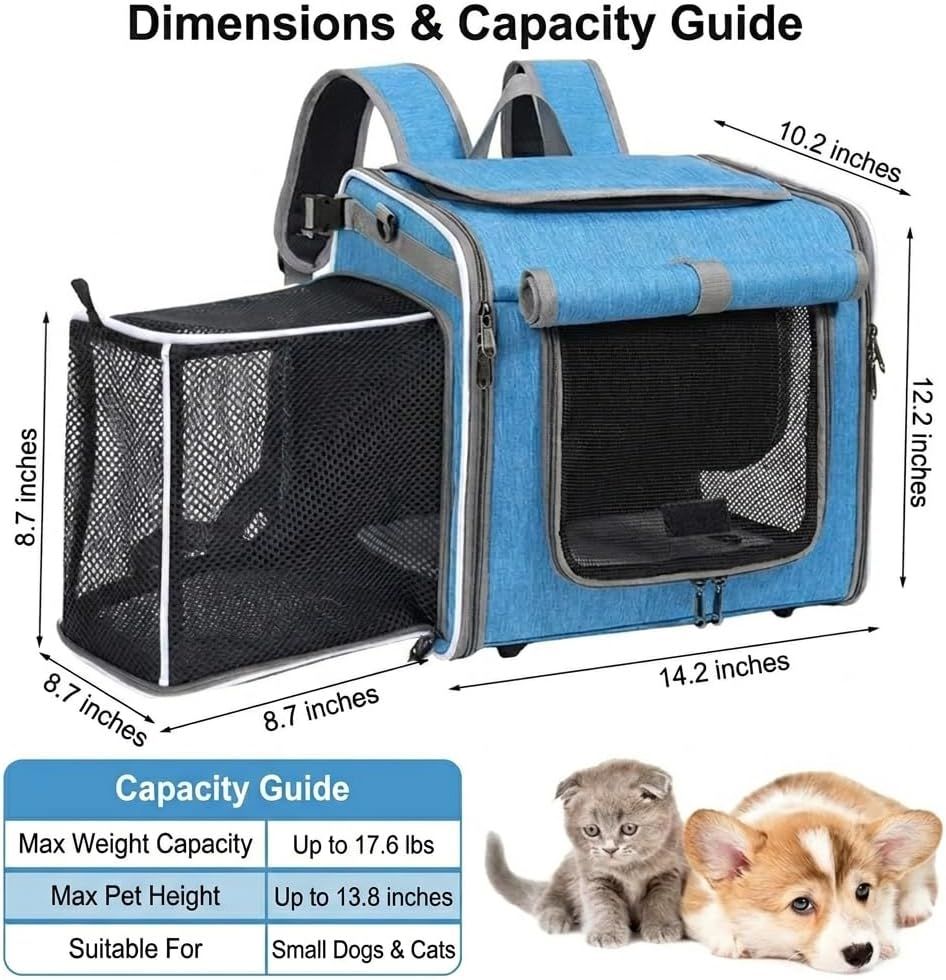 3-in-1 Expandable Pet Bike Carrier & Backpack – Grey