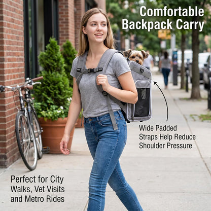 3-in-1 Expandable Pet Bike Carrier & Backpack – Grey