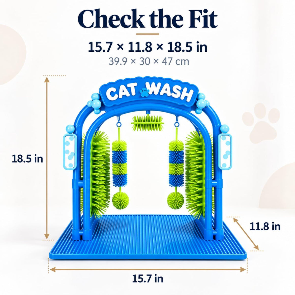 Cat Self-Grooming Arch with Brushes – Blue