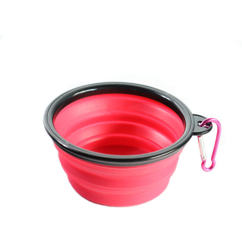 Foldable Silicone Travel Pet Bowl with Carabiner – 2 Pack