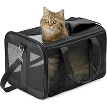 Soft Foldable Pet Carrier Bag for Cats & Small Dogs – Steel Frame, Internal Leash & Washable Wool Mat (42x28x28cm)