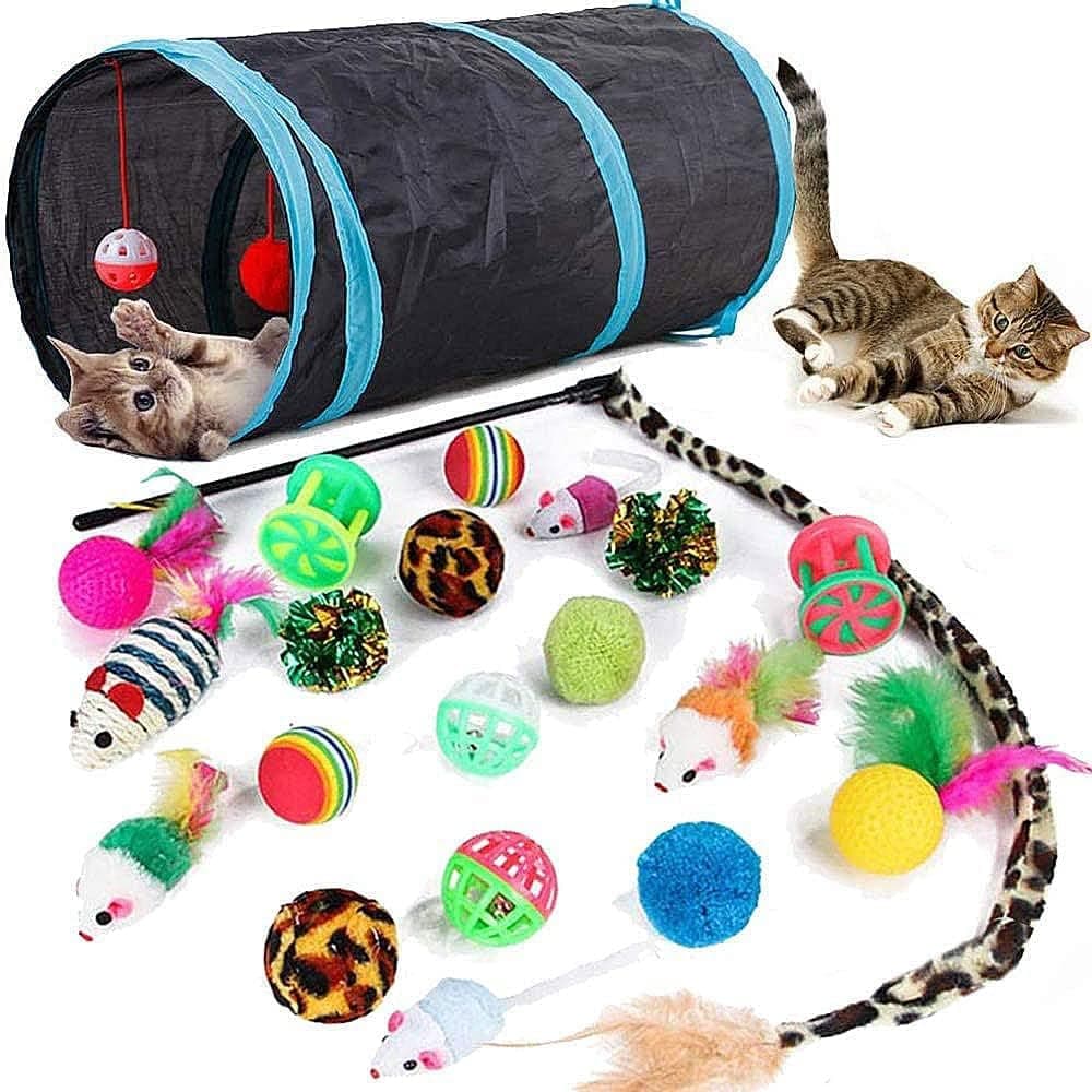 21-Piece Cat Toy Set for Kittens & Cats