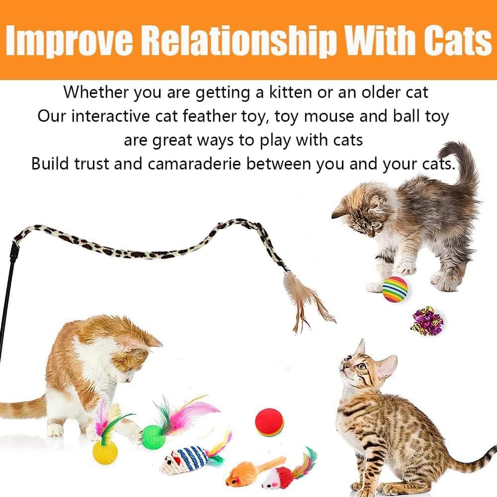 21-Piece Cat Toy Set for Kittens & Cats