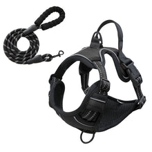 Reflective No-Pull Dog Harness – Black, Extra Large (with 1.5m Lead)