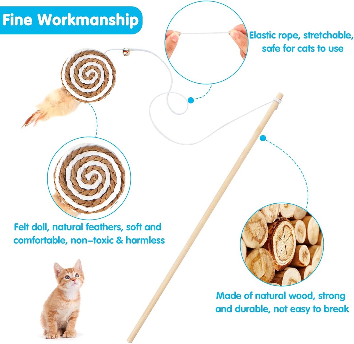 Interactive Cat Fishing Rod Toy Set – 2 Pack