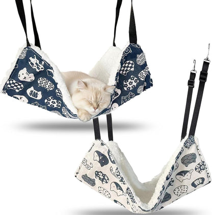 Reversible Cat Hammock – Adjustable Hanging Pet Bed for Cats, Ferrets & Small Animals (2 Pack)
