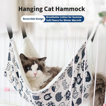 Reversible Cat Hammock – Adjustable Hanging Pet Bed for Cats, Ferrets & Small Animals (2 Pack)