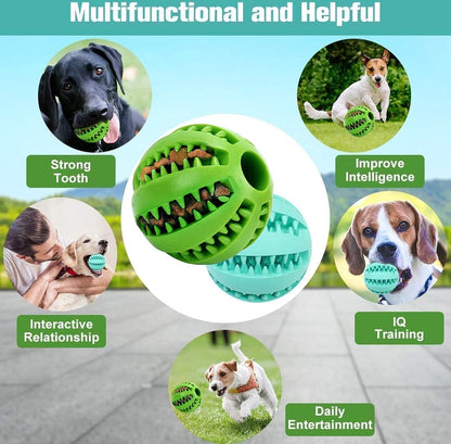Dog Ball 5 Cm - 2 Pieces - Dog Toys - Dog Snack Ball - Dog Toys - Dog Chew Toy - Dog Toys - Dog Intelligence Toys - Green+Blue