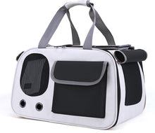 Foldable Pet Carrier Bag for Cats & Small Dogs – Breathable Mesh, Roller Shutter & Fleece Cushion (Black, 45x28x26cm)