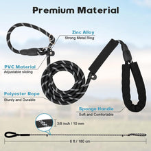 1.8m Dog Training Leash with Reflective Thread & Dual Handles