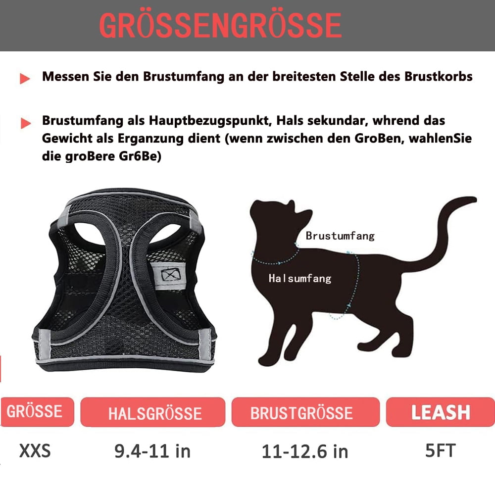 Escape-Proof Cat Harness & Leash Set – Size XXS