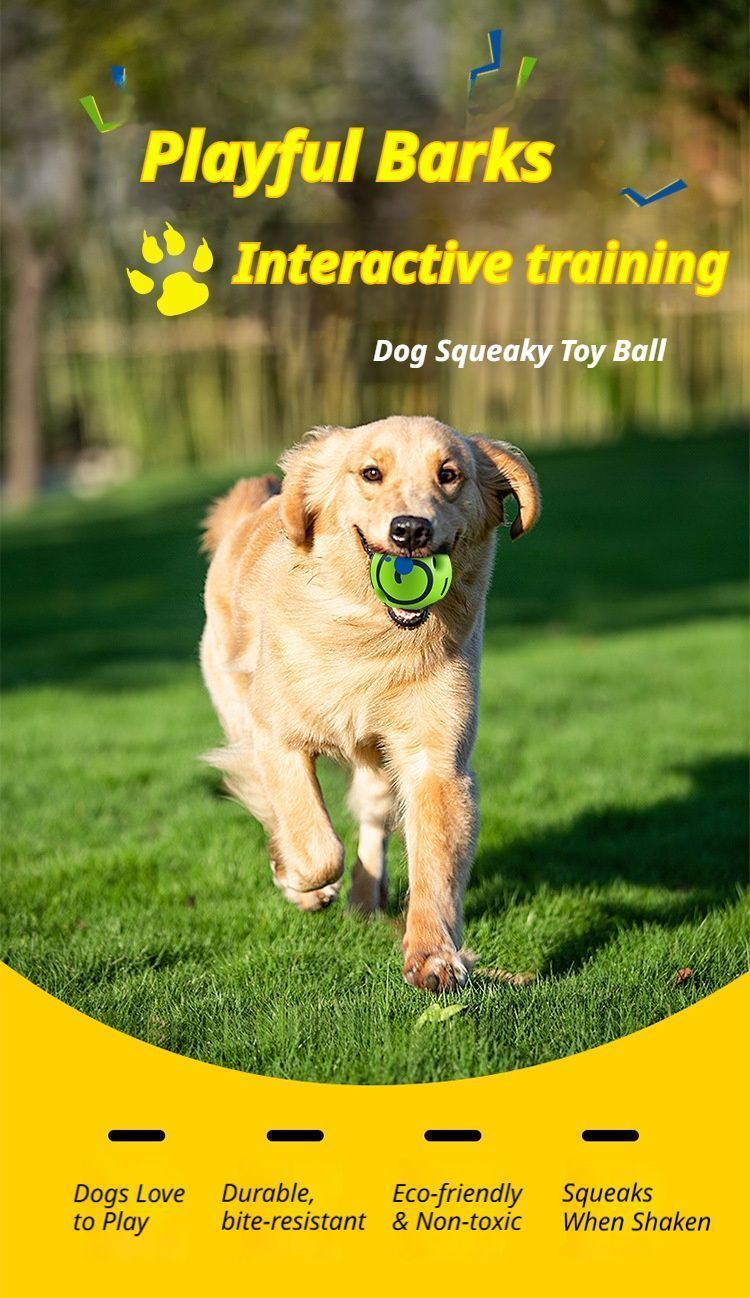 Dog Squeaky Ball – 10cm PVC Chew Toy for Medium Dogs