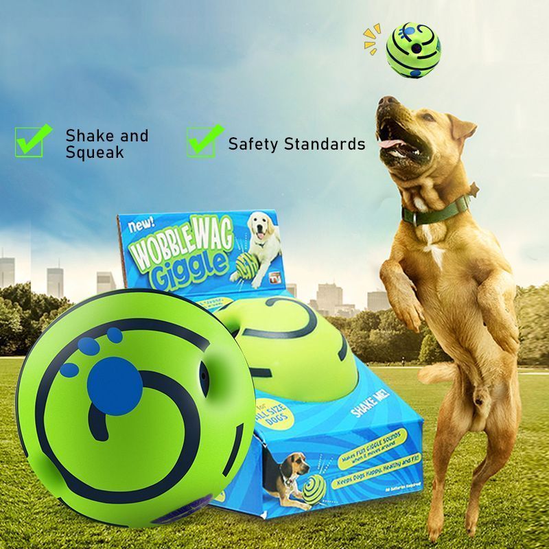 Dog Squeaky Ball – 14cm PVC Chew Toy for Large Dogs
