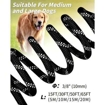 Long Dog Training Lead – Orange Nylon P-Lead for Medium & Large Dogs