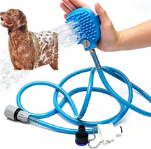 2-in-1 Pet Shower Head & Bath Brush – Blue