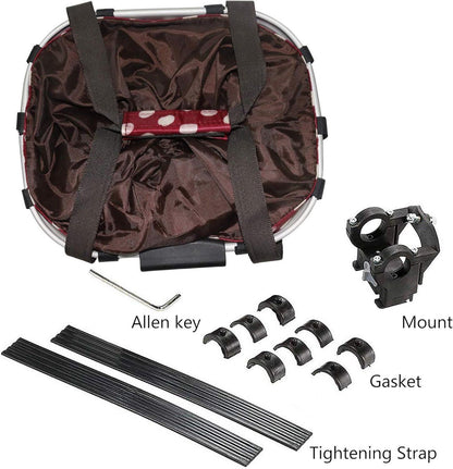 Foldable Dog Bike Basket with Quick-Release Mount