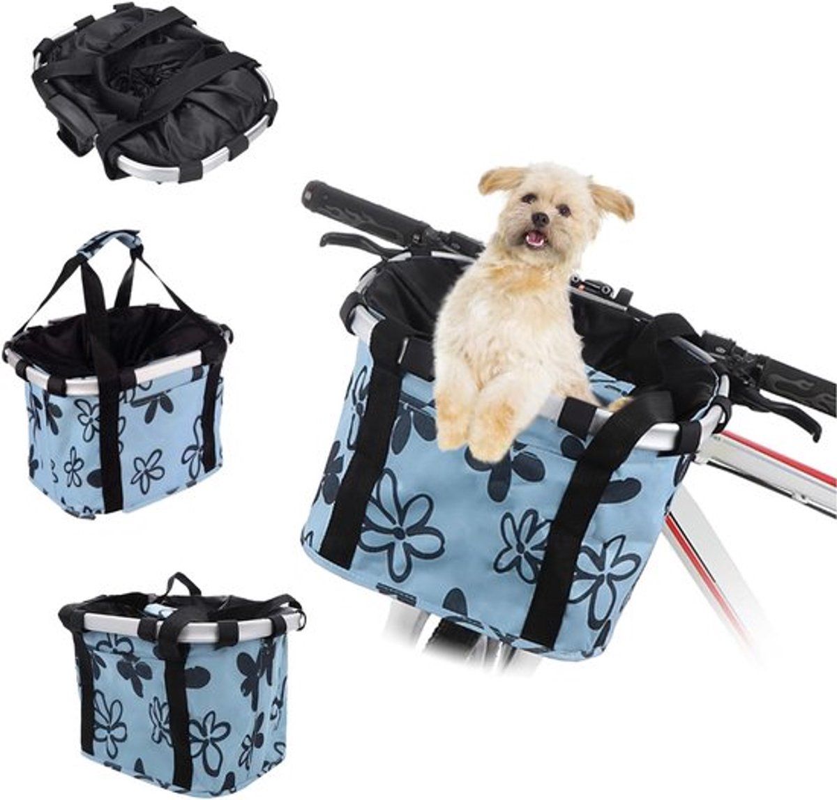 Foldable Dog Bike Basket with Quick-Release Mount