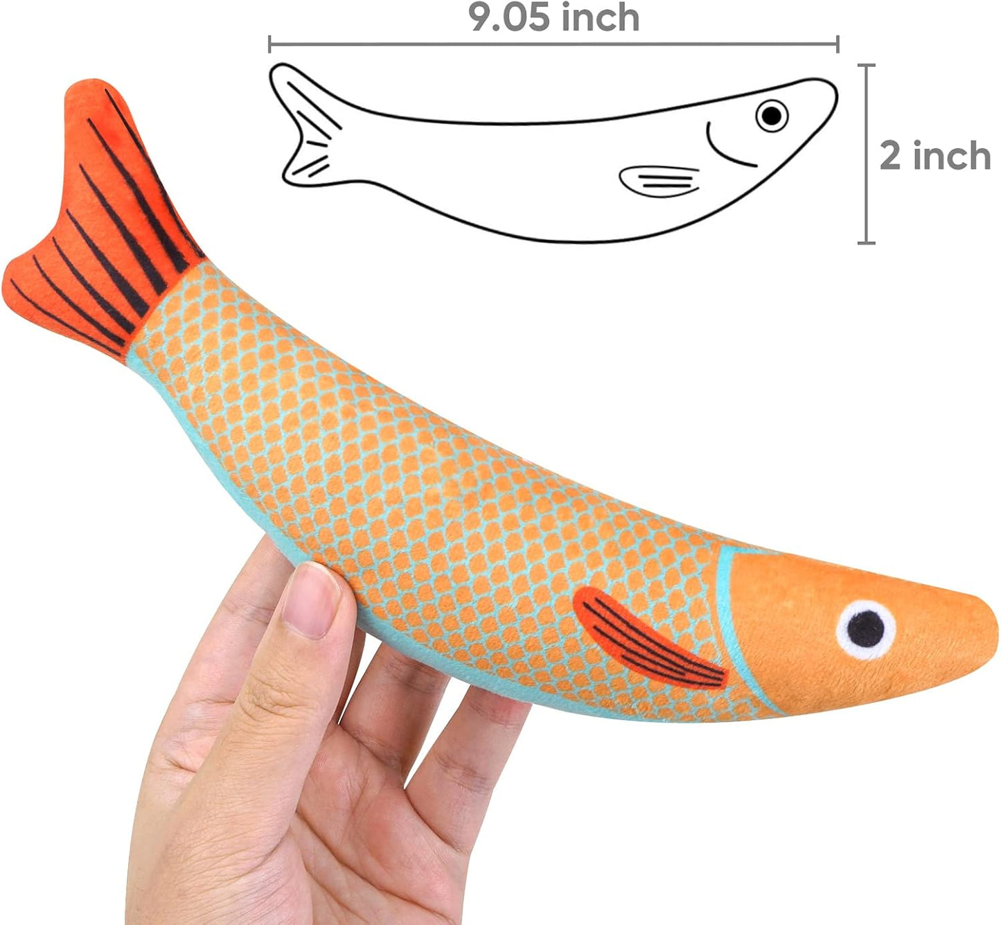 3-Piece Catnip Fish Toy Set – Interactive Plush Chew Toys for Cats