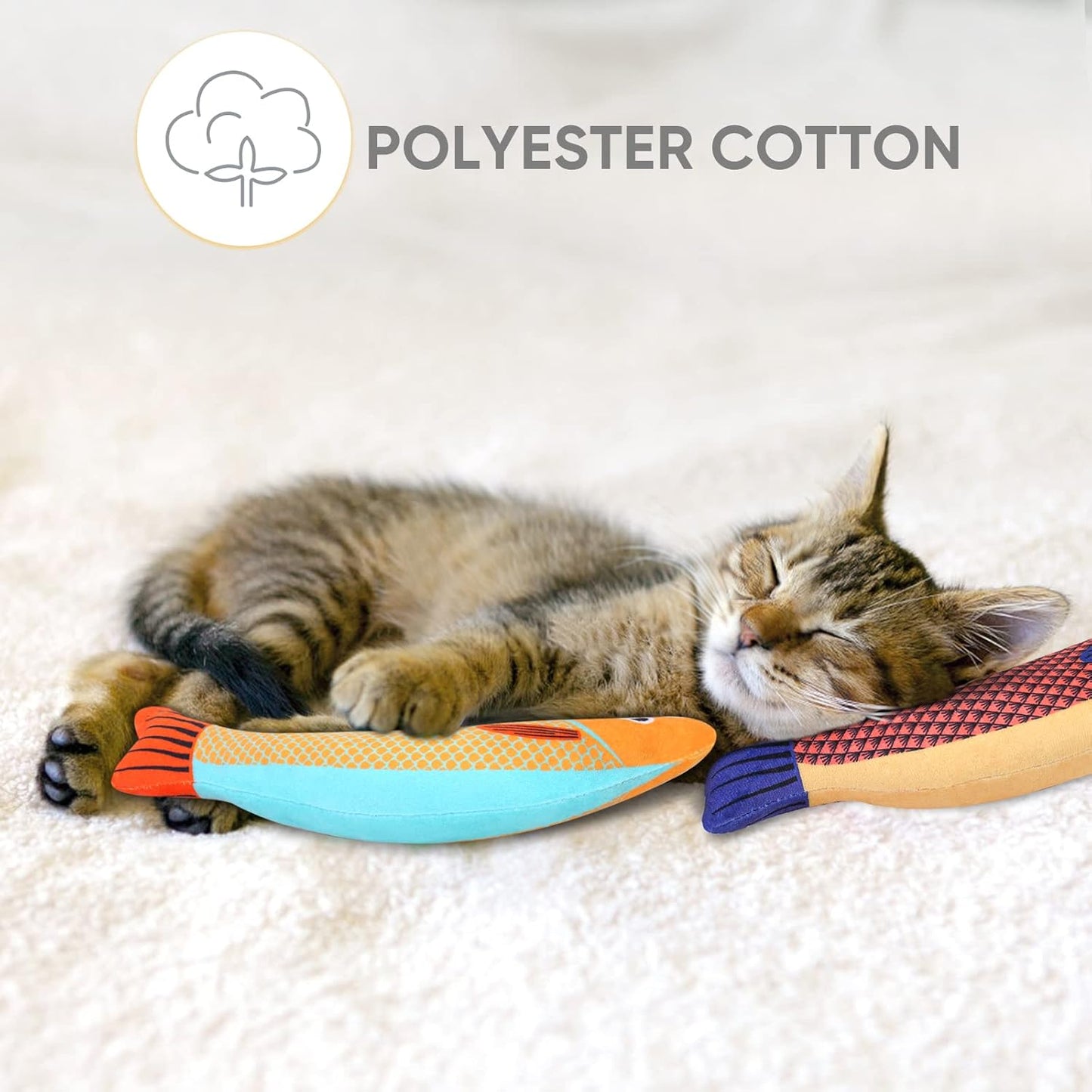 3-Piece Catnip Fish Toy Set – Interactive Plush Chew Toys for Cats