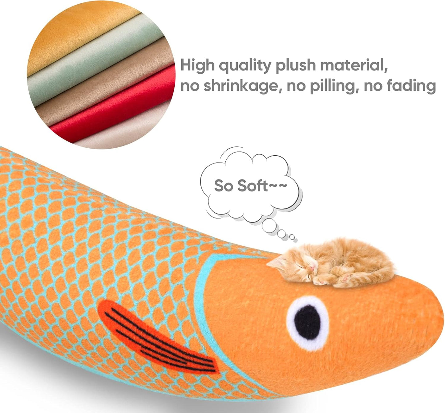 3-Piece Catnip Fish Toy Set – Interactive Plush Chew Toys for Cats