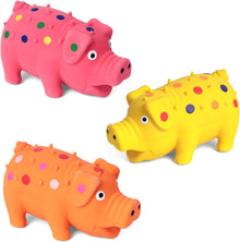 3-Pack Squeaky Latex Pig Dog Toys – 10cm, Natural Rubber Chew Toys