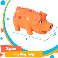 3-Pack Squeaky Latex Pig Dog Toys – 10cm, Natural Rubber Chew Toys