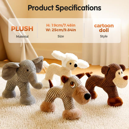 Indestructible Squeaky Plush Dog Toy – Cartoon Brown Bear