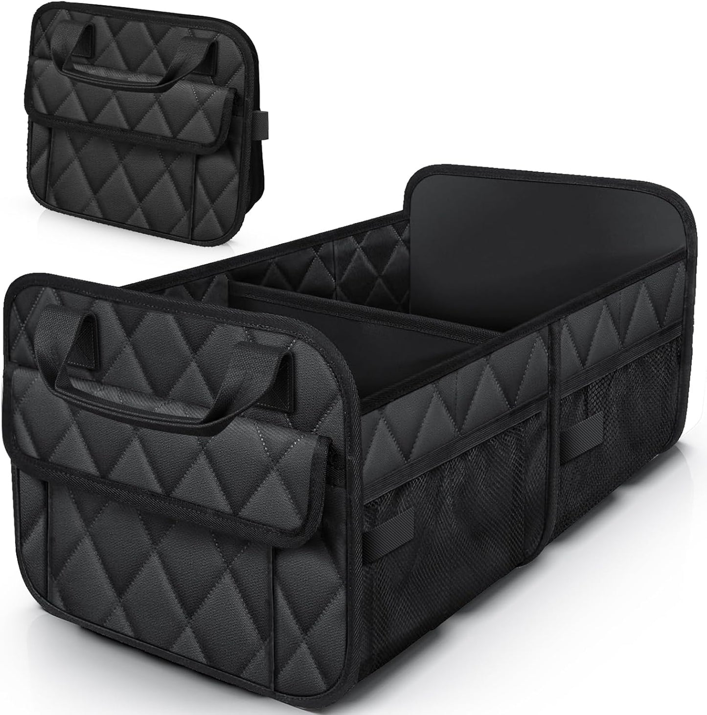 Trunk Organizer for SUV – Foldable 2-Compartment Car Storage