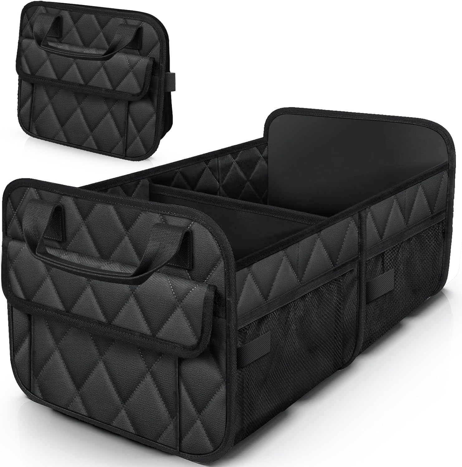 Trunk Organizer for SUV – Foldable 2-Compartment Car Storage