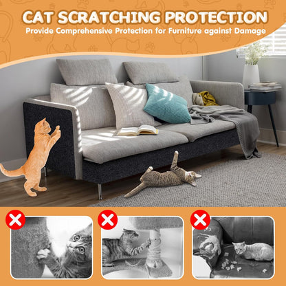 Trimmable Self-Adhesive Cat Scratching Mat – Light Grey (200cm x 40cm)