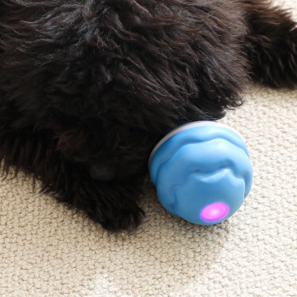 3-Mode Interactive Auto Rolling Ball Dog Toy – Squeaky, Blue