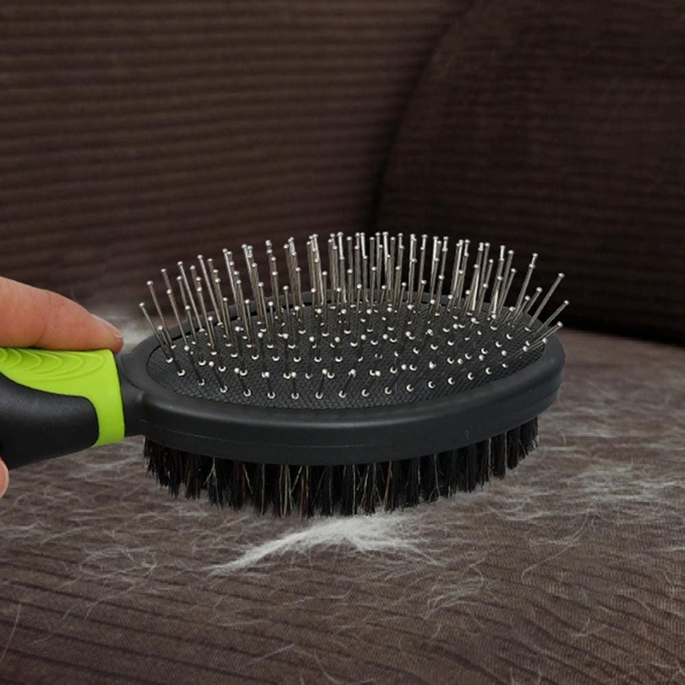 Pet Grooming Brush Set 2-Pack – Double-Sided Brush & Shampoo Brush for Dogs, Cats & Horses