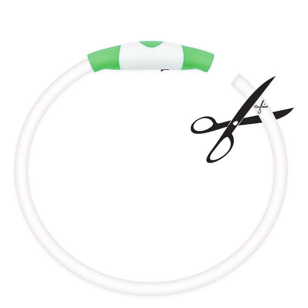 Green LED Dog Collar – USB Rechargeable Light-Up Safety Collar – Medium