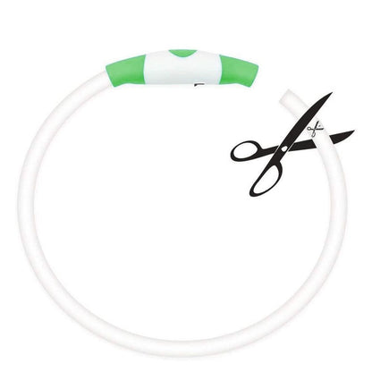 Green LED Dog Collar – USB Rechargeable Light-Up Safety Collar – Medium