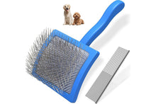Dog Slicker Brush & Comb Set – Blue (2-Piece Grooming Kit)