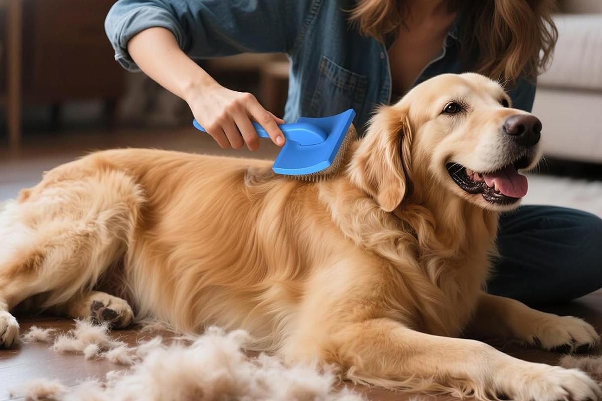 Dog Slicker Brush & Comb Set – Blue (2-Piece Grooming Kit)