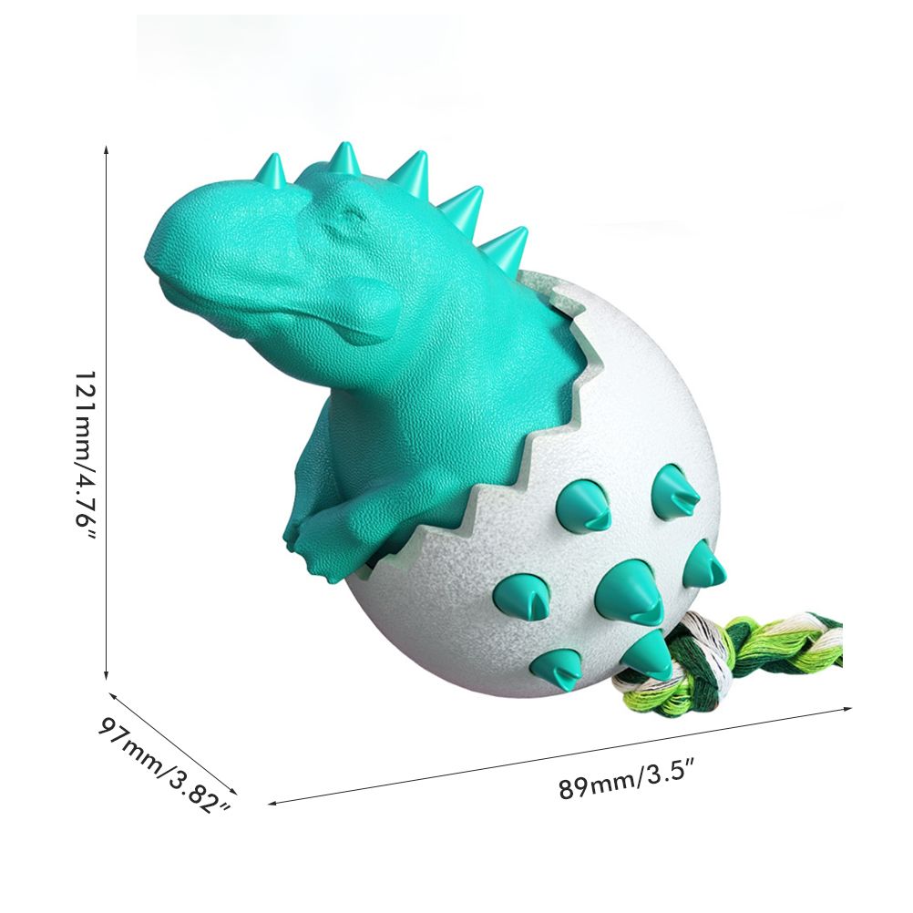 Dinosaur Egg Dog Chew Toy – Durable Rubber Dental Toy for Dogs