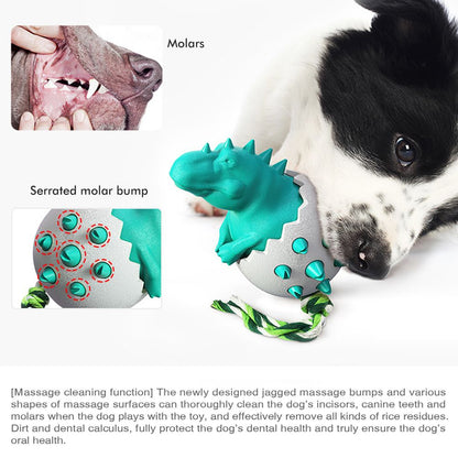 Dinosaur Egg Dog Chew Toy – Durable Rubber Dental Toy for Dogs