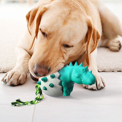 Dinosaur Egg Dog Chew Toy – Durable Rubber Dental Toy for Dogs