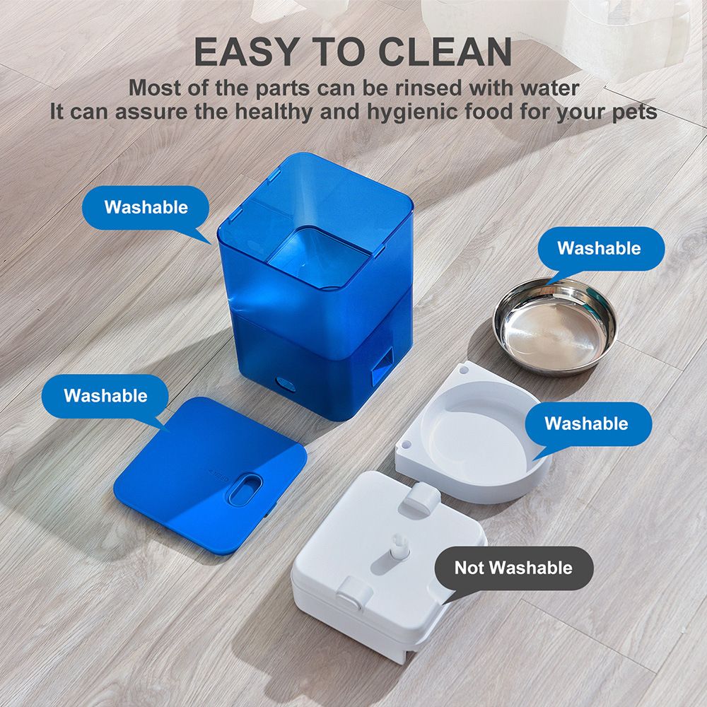 4L Automatic Pet Feeder – Grey Button Control
