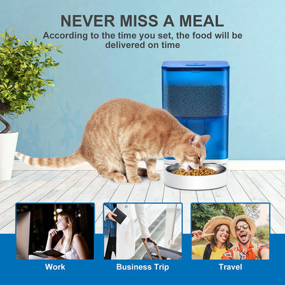 4L Automatic Pet Feeder – Grey Button Control