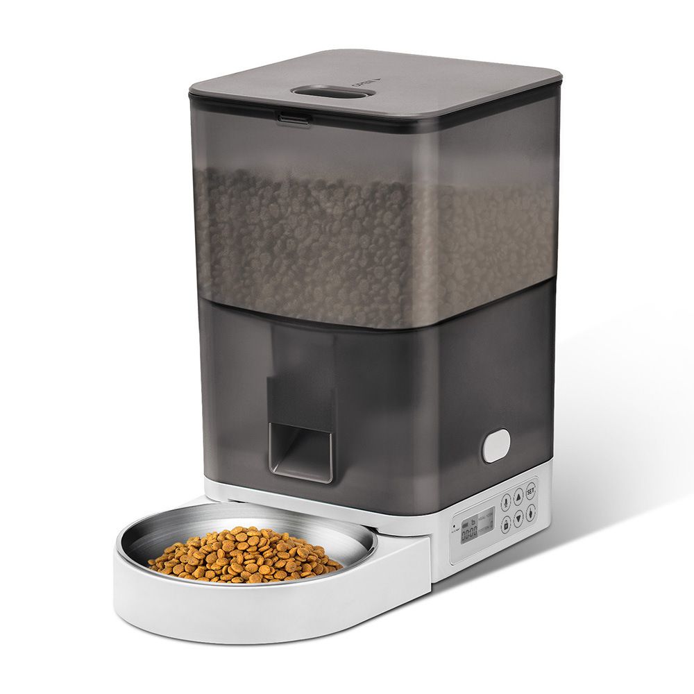 4L Automatic Pet Feeder – Grey Button Control