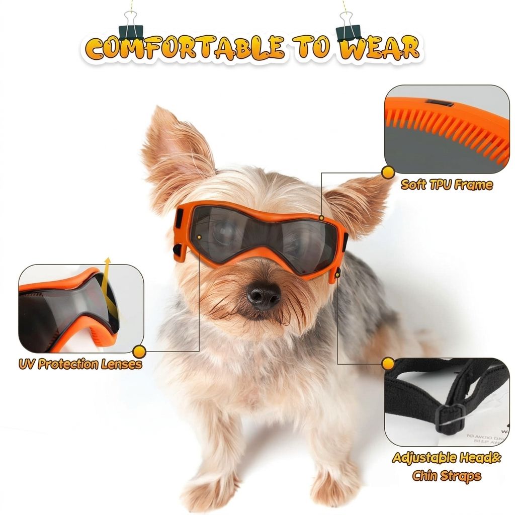 Adjustable Pet Sunglasses – Black Medium