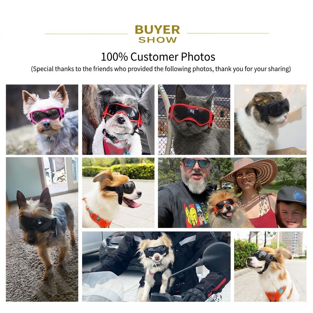 Adjustable Pet Sunglasses – Black Small