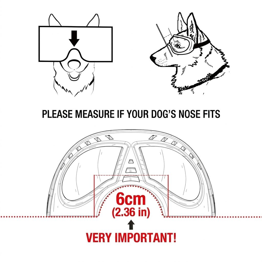 Reflective Lens Dog Goggles – Black Adjustable
