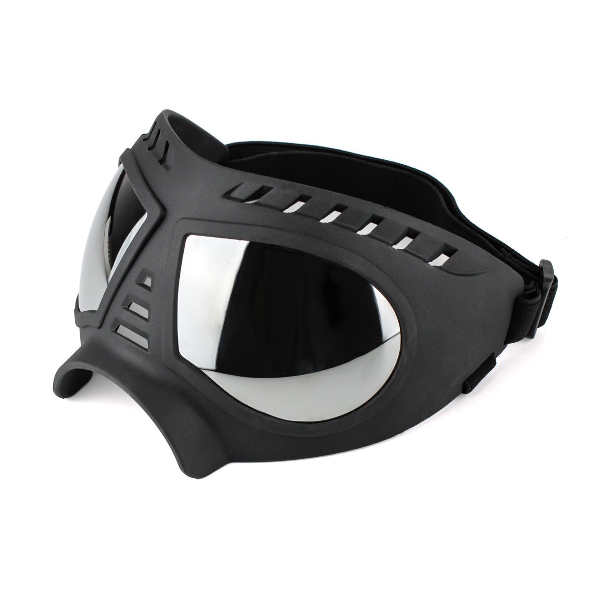 Reflective Lens Dog Goggles – Black Adjustable