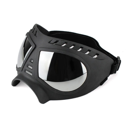 Reflective Lens Dog Goggles – Black Adjustable